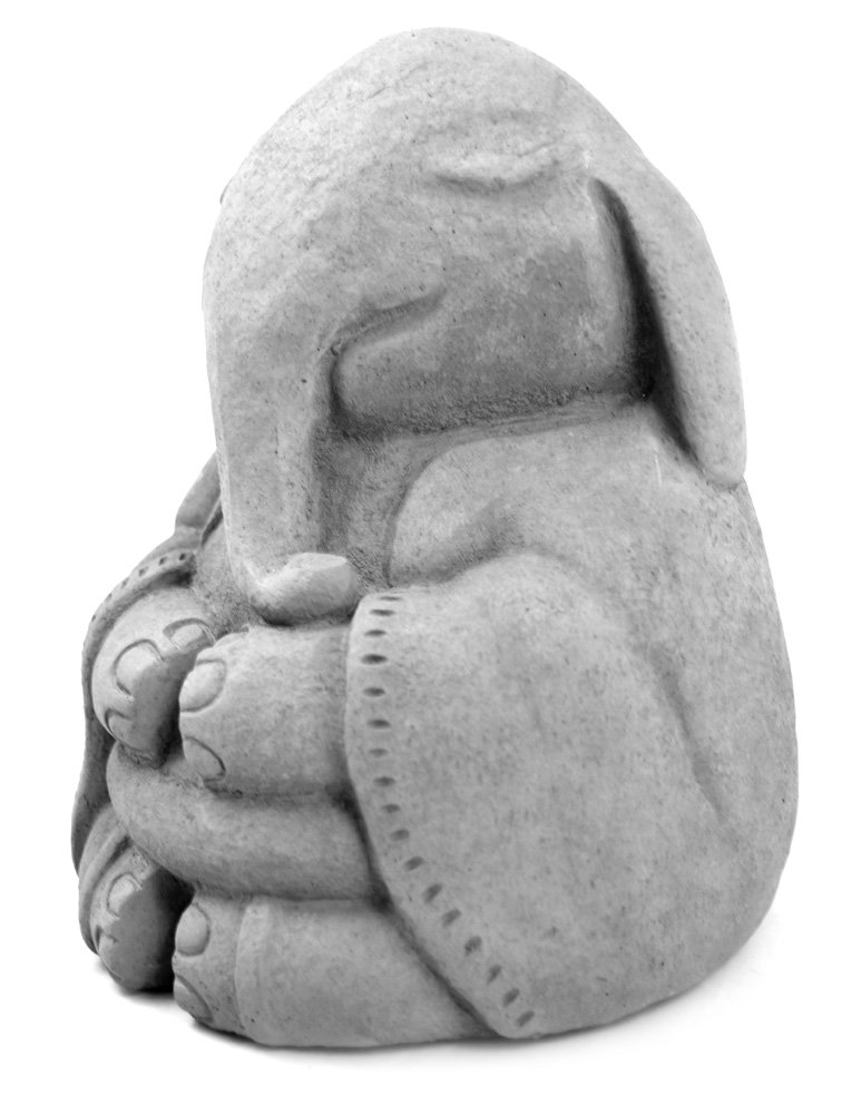 Amazon.co.jp: 瞑想の象 – キャストストーンガーデン彫刻:ラージサイズ